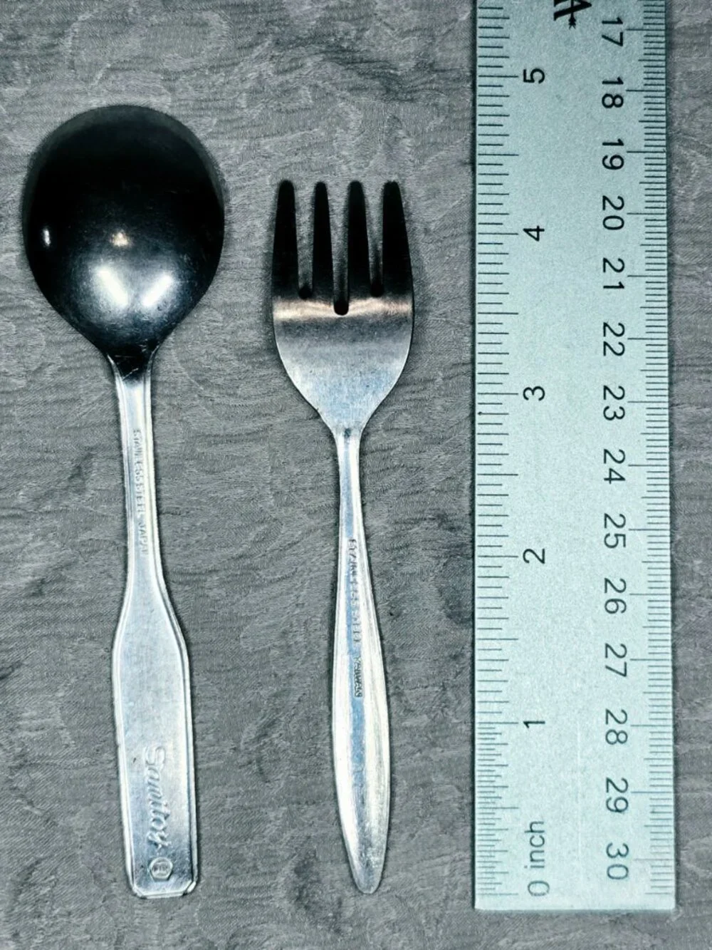 coming soon - Vintage Baby Flatware Lot Sanitoy Japan Stainless Spoon & Taiwan R
